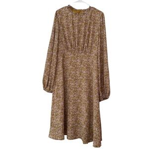 Chic Soul - Midi Dress (Yellow and Purple Floral)